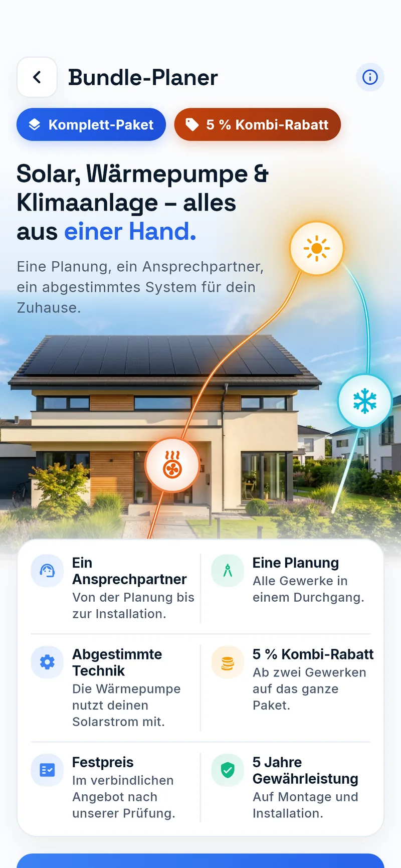 Bundle-Planer für Solar, Wärmepumpe und Klimaanlage